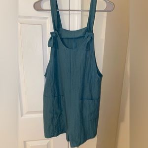 Overall shorts. Size L, teal color